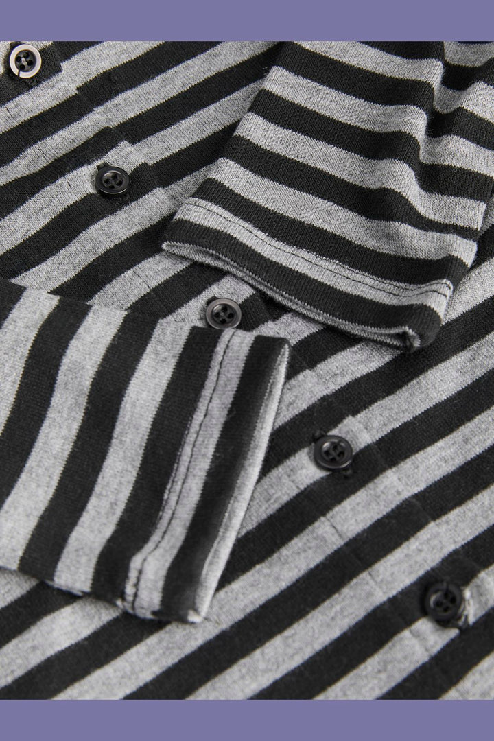 Jjxx - Jxpaula Stripe Ls Cardigan Ln - 5129742 Black Grey