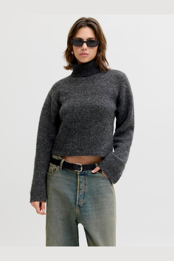 Jjxx - Jxrosanna Roll Neck Knit - 4898557 Dark Grey Melange
