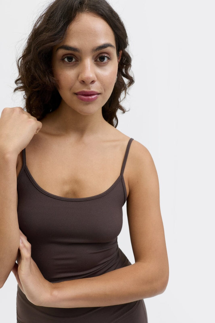 Jjxx - Jxsania Str Singlet Top - 4964488 Seal Brown