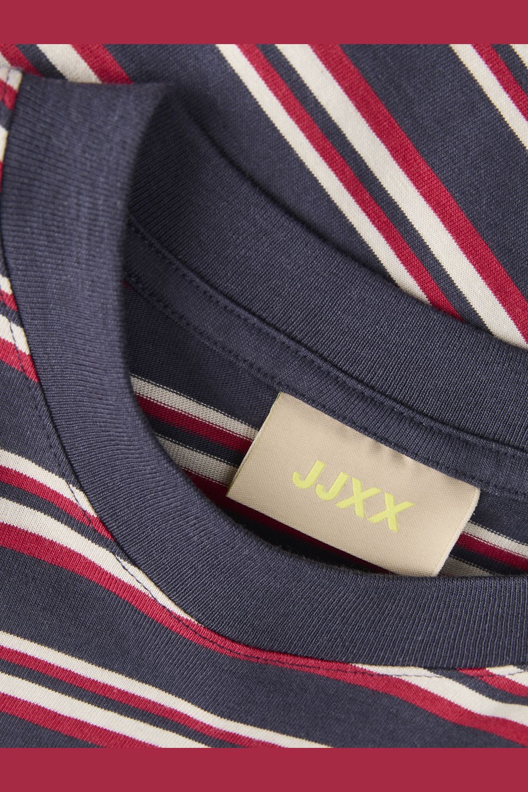 Jjxx - Jxsophia Boxy Ls Stripe Tee Sn - 5144244 Night Sky Rythmic Red & Feather