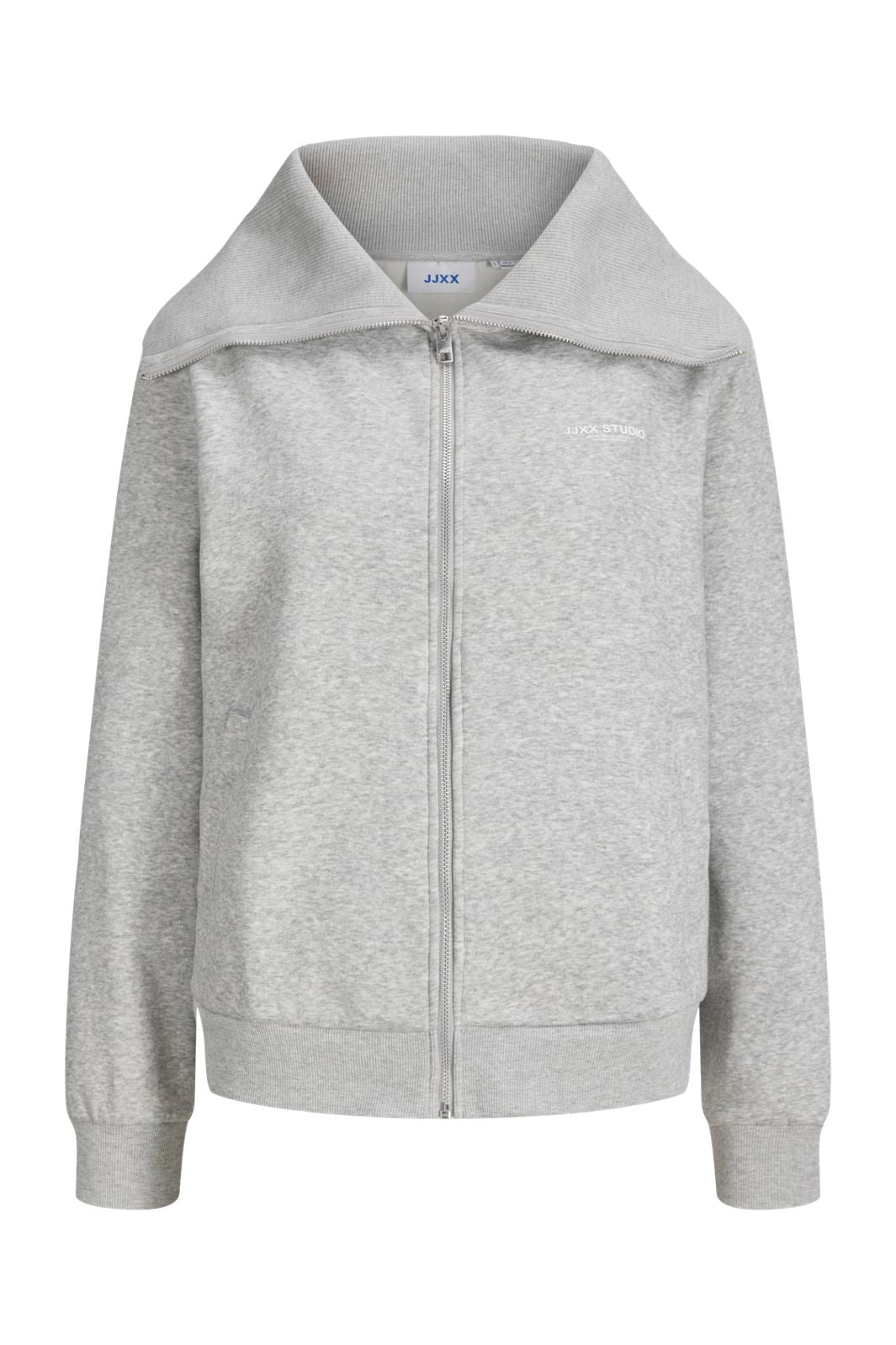 Jjxx - Jxstudio Vesterbro Flat Knit Zip Swt Sn - 5000235 Light Grey Melange Bright White Jjxx Studio