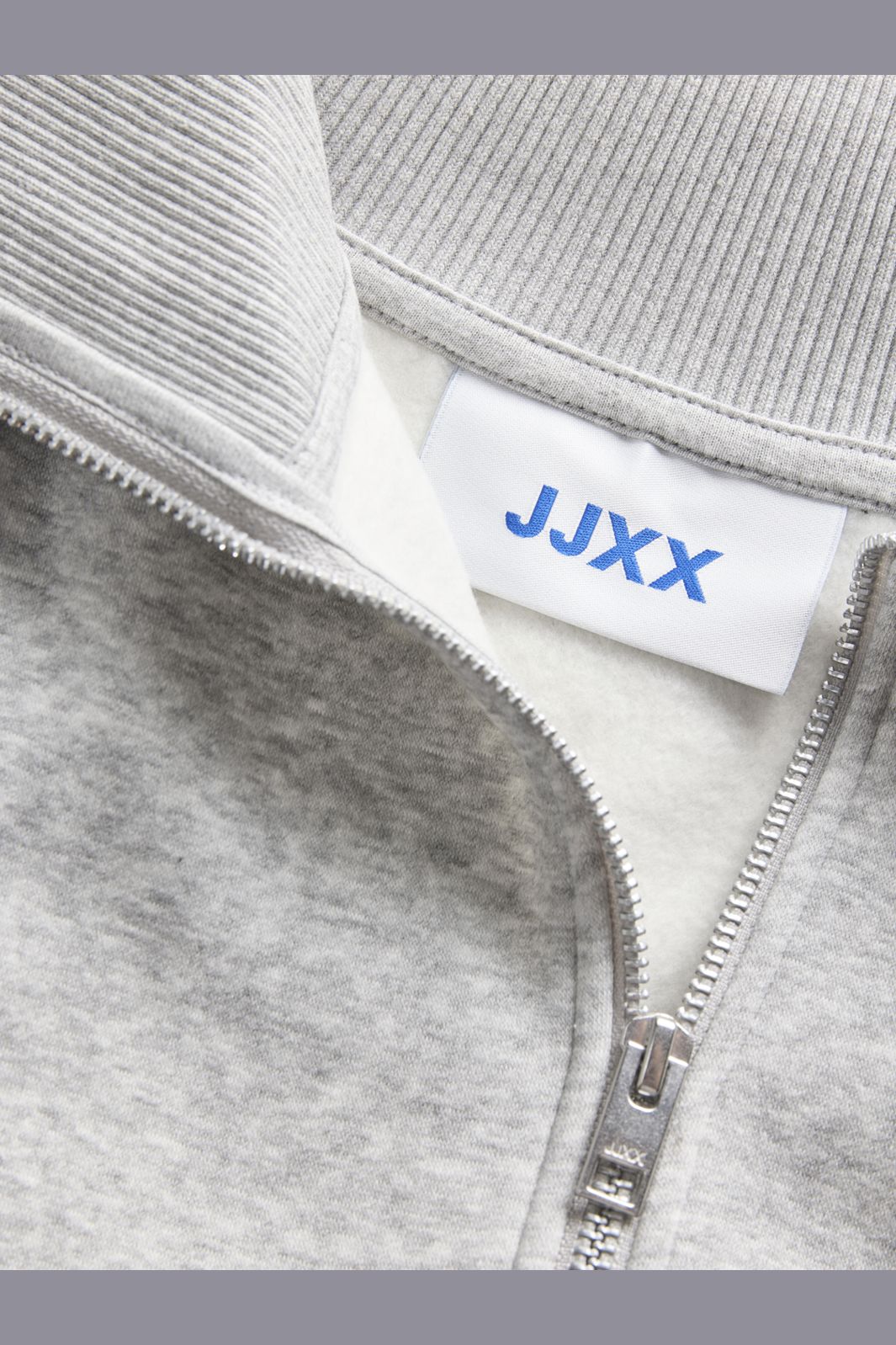 Jjxx - Jxstudio Vesterbro Flat Knit Zip Swt Sn - 5000235 Light Grey Melange Bright White Jjxx Studio