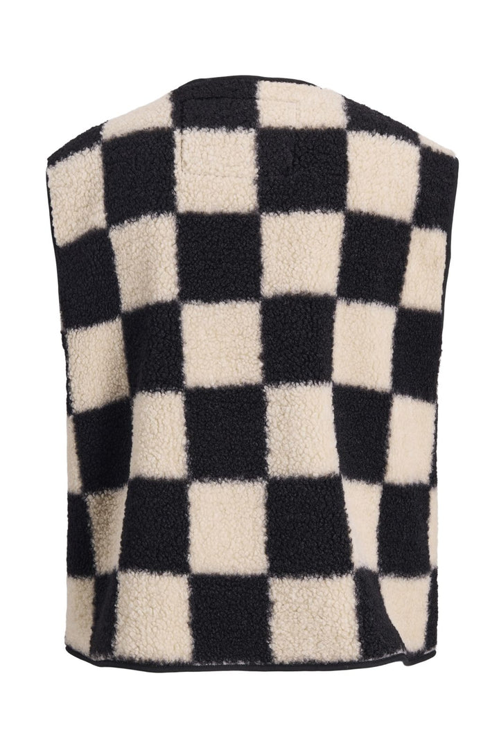 Jjxx - Jxvera Check Teddy Vest - 4896593 Bone White Checks