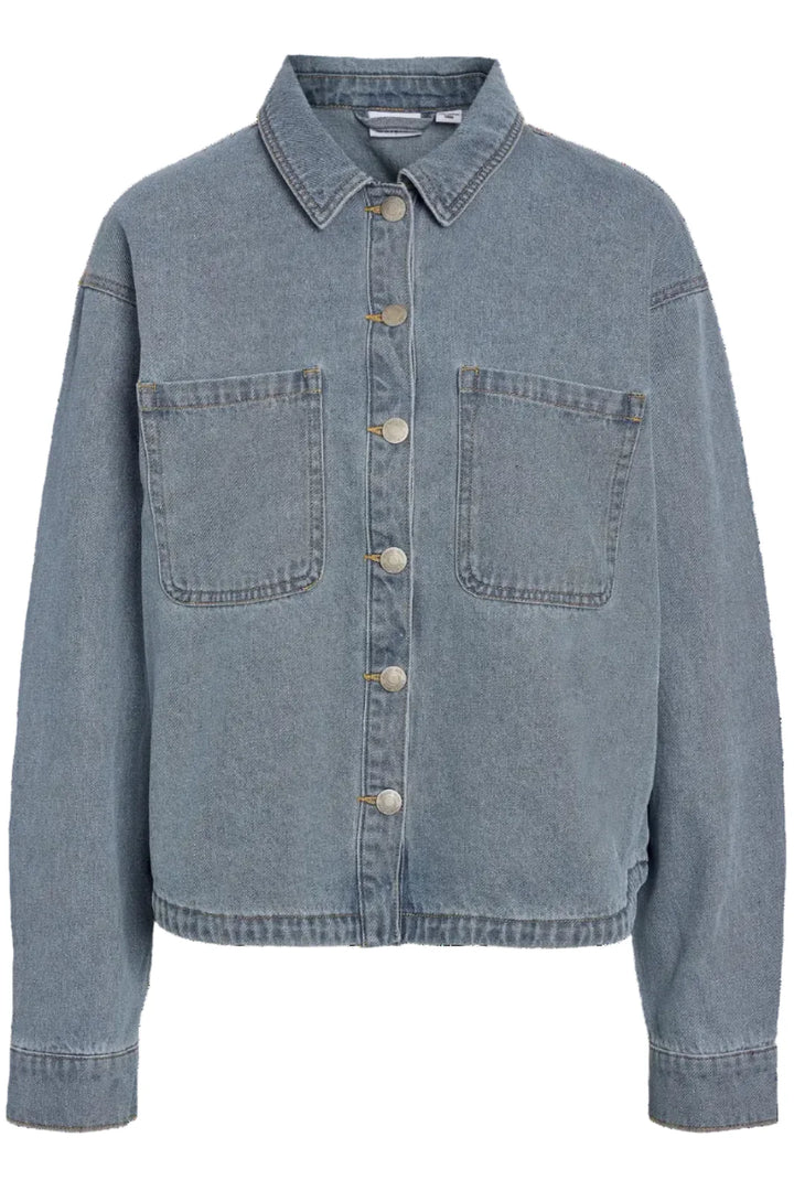 Noisy May - Nmalva L/S Shacket W Fringe Bs039Lb - 4944548 Light Blue Denim