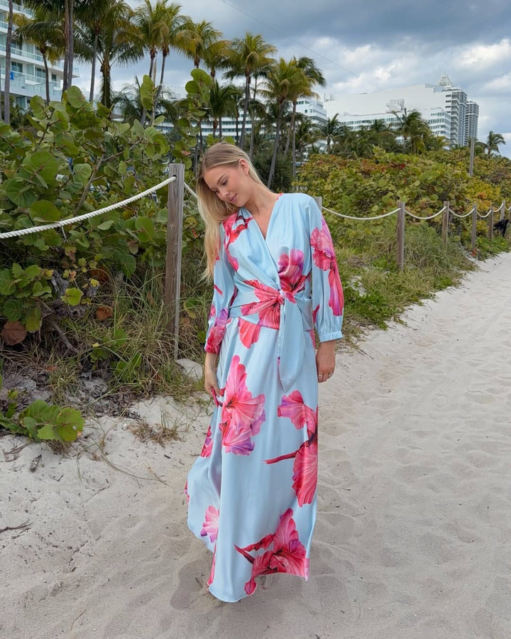 Karmamia - Elena Blouse 2372 - Fuchsia Maxi Flower Bluser 