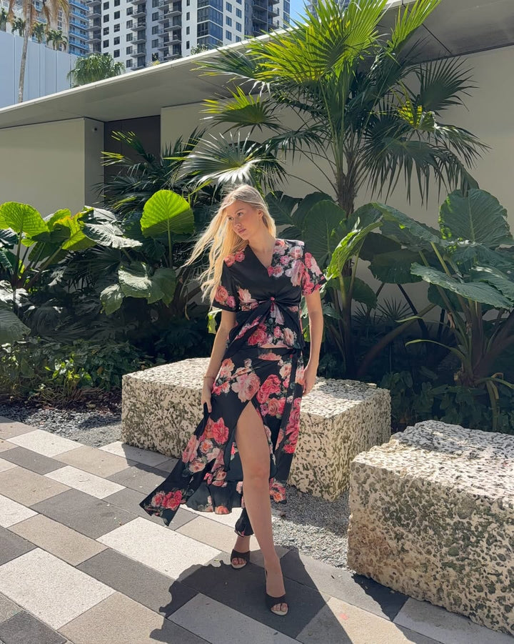 Karmamia - Faye Dress 2384 - Fiori Noir Kjoler 