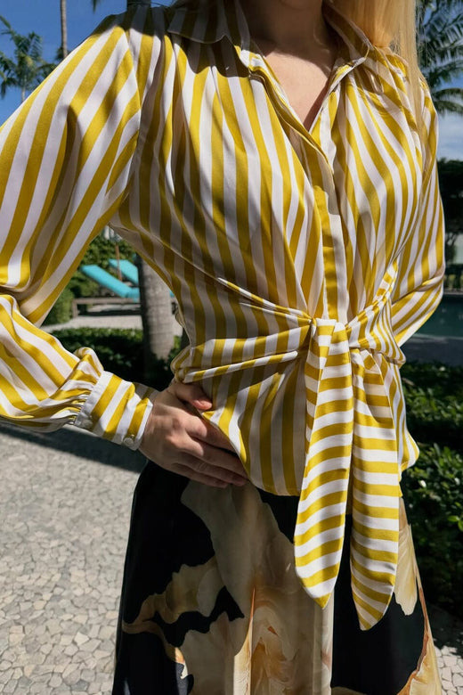 Karmamia - Lee Shirt 2345 - Yellow Stripe Skjorter 