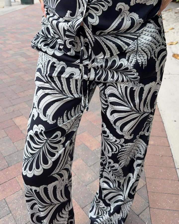 Karmamia - Lou Pants 2374 - Navy Palm Bukser 