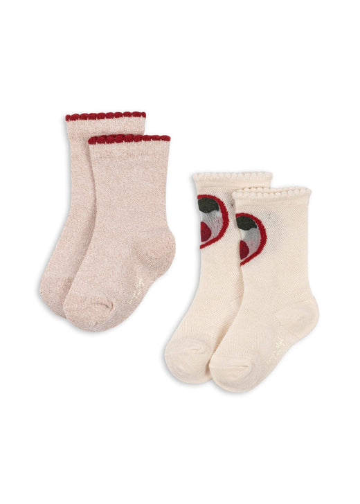 Konges Sløjd - 2 Pack Cherry Rose  Socks Ks105215 - Cherry/rose