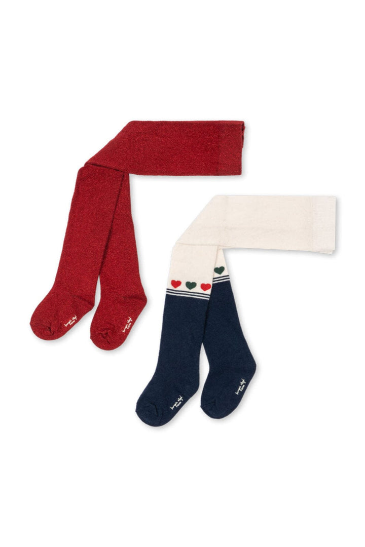 Konges Sløjd - 2 Pack Lurex Tights Ks104171 - Heart Mix Strømpebukser 