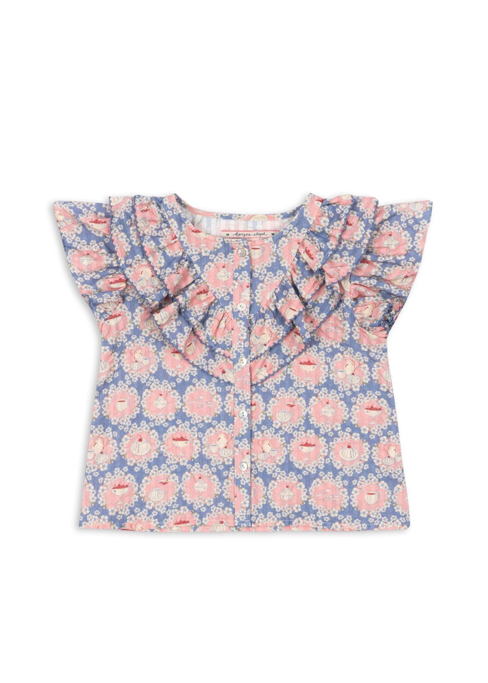 Konges Sløjd - Kim Frill Ss Shirt Gots Ks104906 - Snack Time Skjorter 