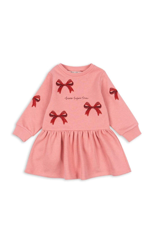 Konges Sløjd - Lou Bow Sweat Dress Ocs Ks104341 - Strawberry Ice Kjoler 