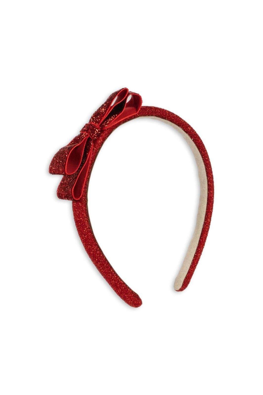 Konges Sløjd - Velvet Bow Hairbrace Ks104462 - Red/glitter Hårbånd 