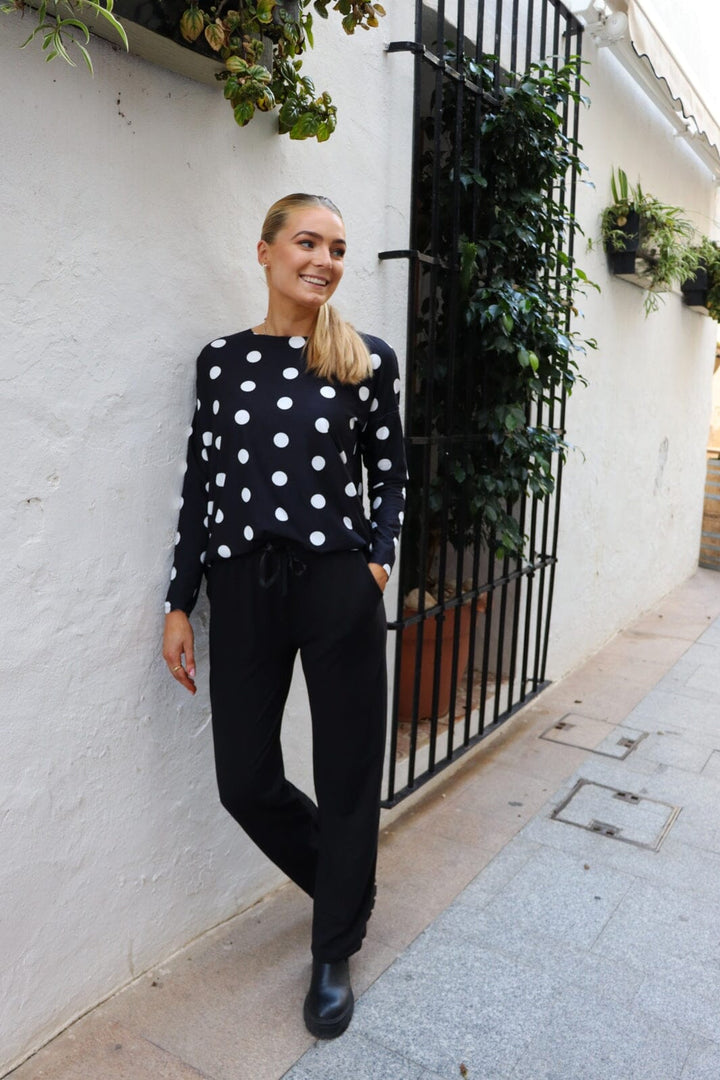 Liberte - Alma-Ls-Top 9504 - Black Big Dot