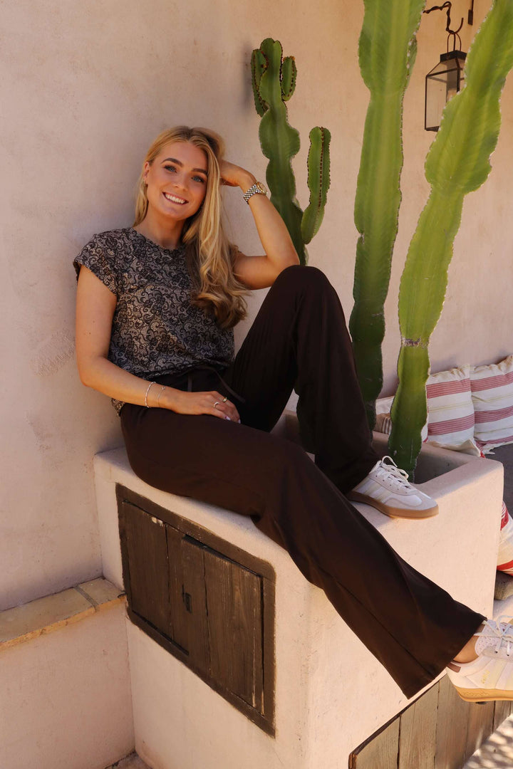 Liberte - Alma-U-Tshirt 9581 - Mocca Brown Lace T-shirts 