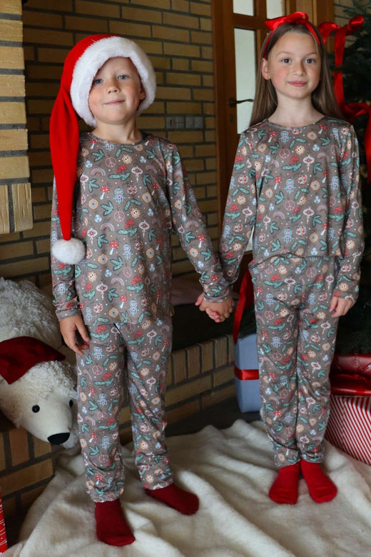 Liberte Ami - Alma-Ls-Tshirt-Kids 9659 - Smiley Peace Brown