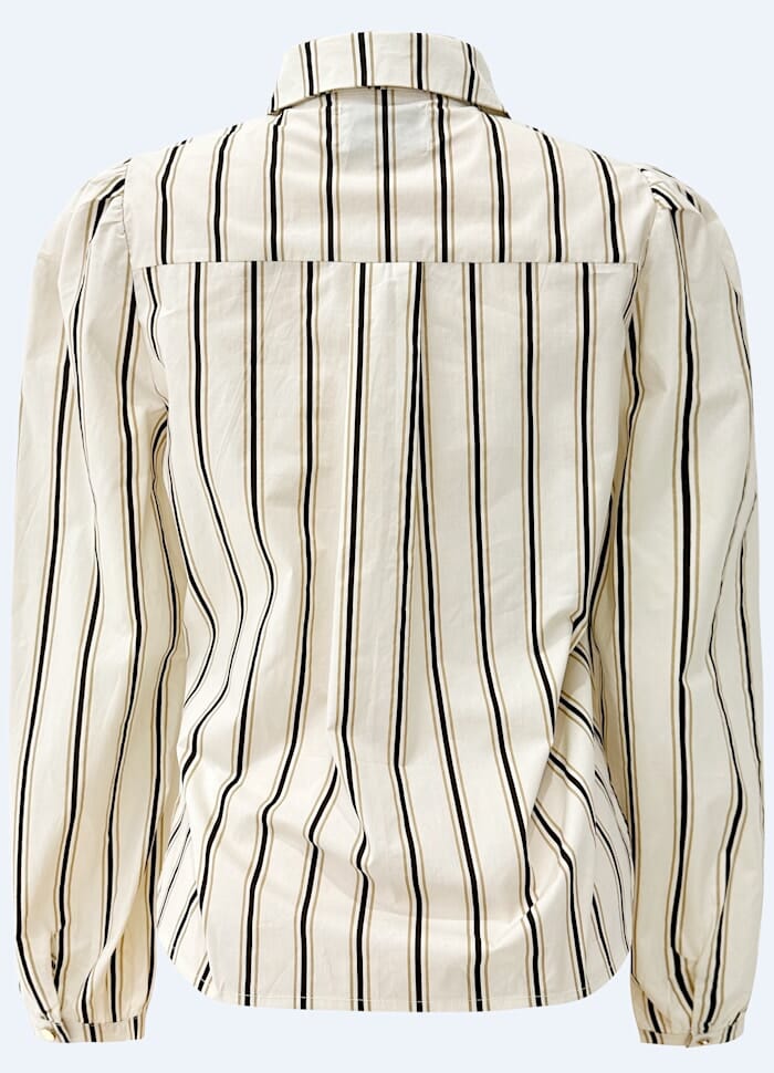 Liberte - Flora Ls Blouse 21598 - Ivory Black Stripe Skjorter 
