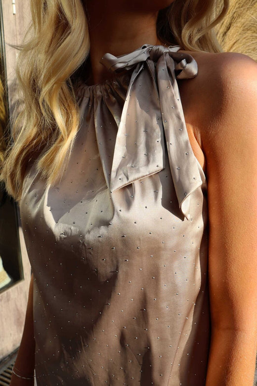 Liberte - Hailey-Halterneck-Dress 22122 - Champagne Diamond