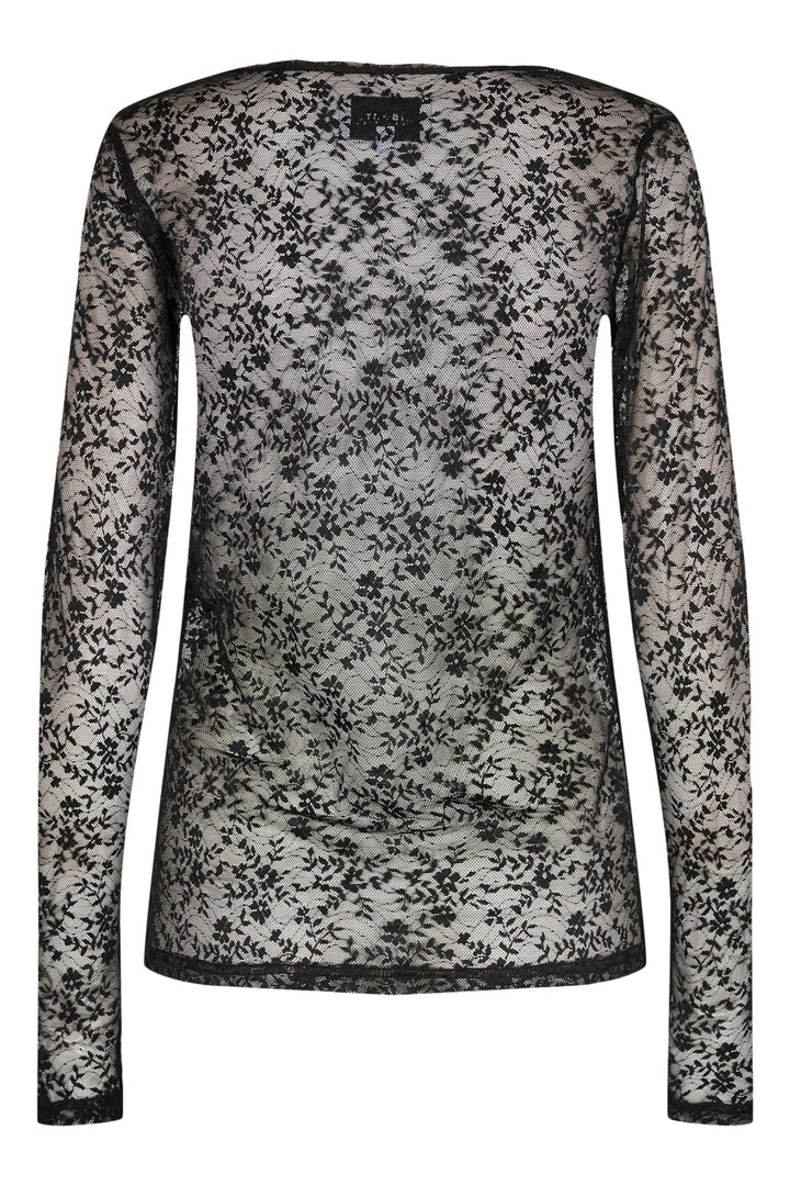Liberte - Isa-Ls-Lace-Blouse - Black Flower Bluser 