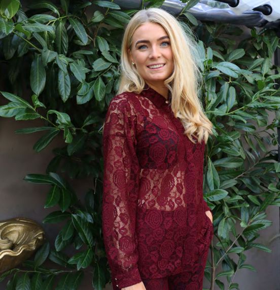 Liberte - Lacy Ls Shirt 22270 - Bordeaux Lace Skjorter 