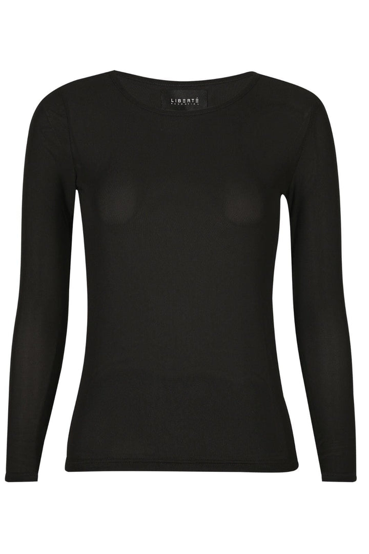 Liberte - Mesh Ls Tshirt 22065 - Black Bluser 