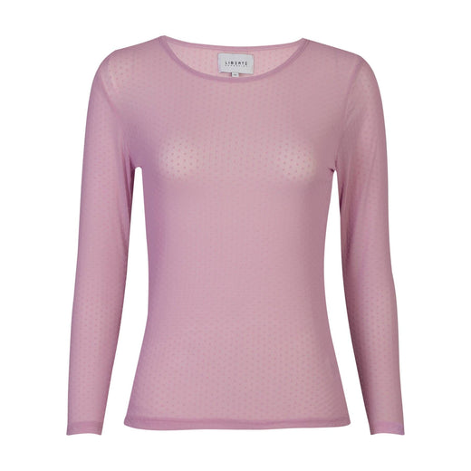Liberte - Mesh Ls Tshirt, Dot 22069 - Lavender Bluser 
