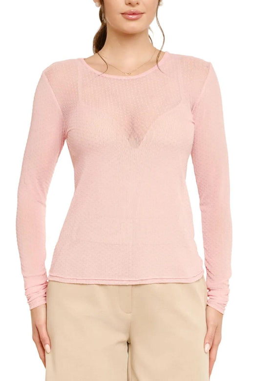 Liberte - Mesh Ls Tshirt, Dot 22069 - Rose Bluser 