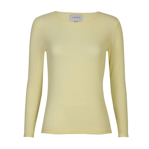Liberte - Mesh Ls Tshirt, Dot 22069 - Yellow Bluser 