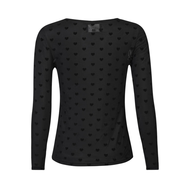 Liberte - Mesh Ls Tshirt, Flock 22081 - Black Medium Heart T-shirts 