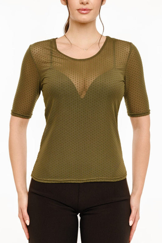 Liberte - Mesh Ss Tshirt, Dot 22011 - Army T-shirts 