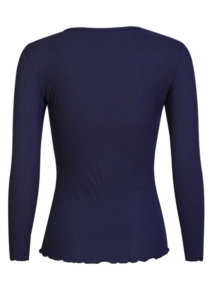 Liberte - Natalia Ls Round Neck Blouse 9914 - Midnigtth Navy Bluser 