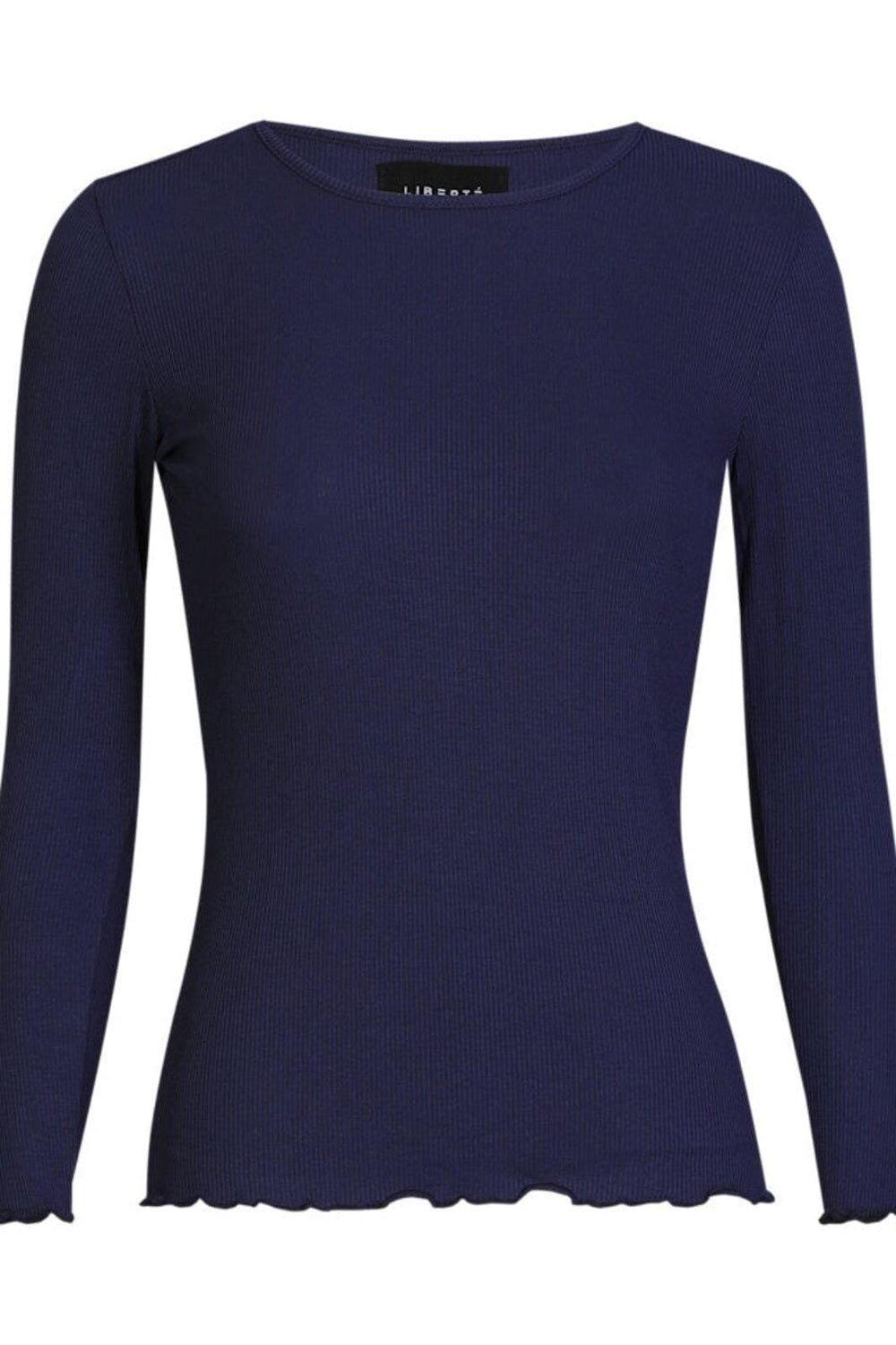 Liberte - Natalia Ls Round Neck Blouse 9914 - Midnigtth Navy Bluser 