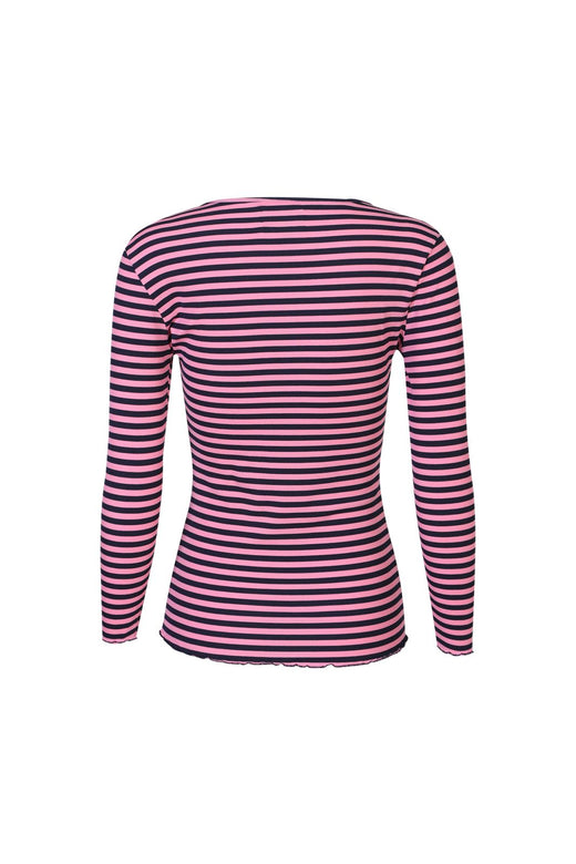 Liberte - Natalia Ls Round Neck Blouse 9914 - Navy Pink Stripe
