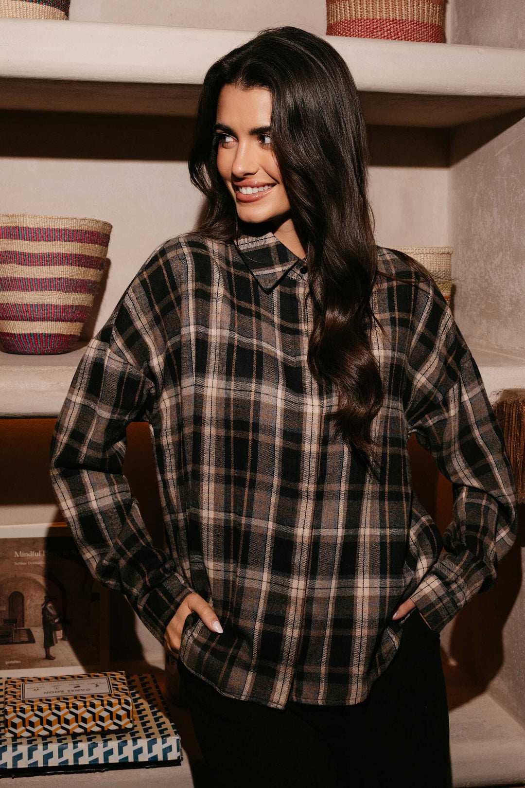 Liberte - Siri Ls Shirt 22471 - Black Creme Check Skjorter 