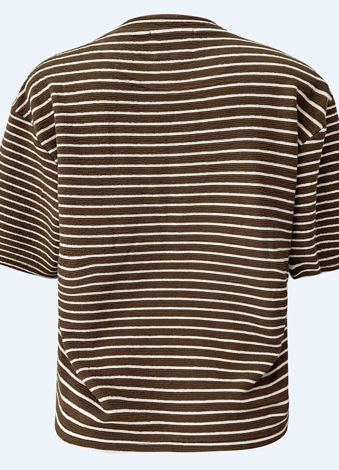 Liberte - Sus Tshirt 22356 - Brown Creme Stripe T-shirts 
