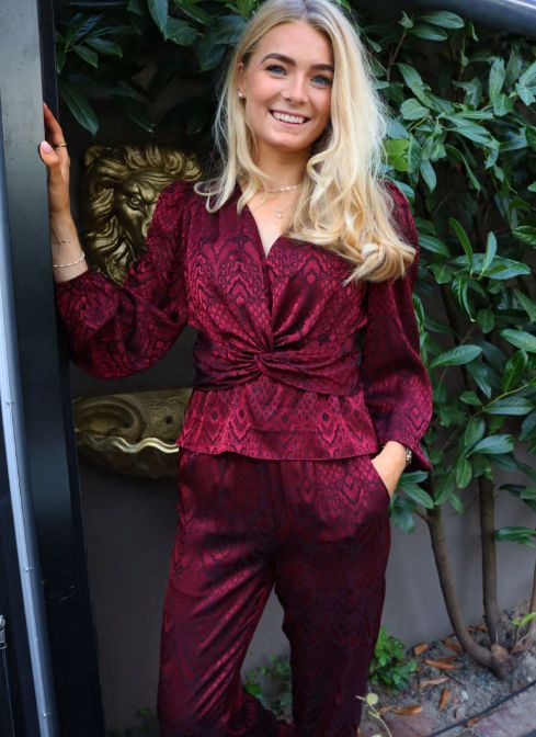 Liberte - Tiki Ls Twist Blouse 22120 - Bordeaux Bluser 