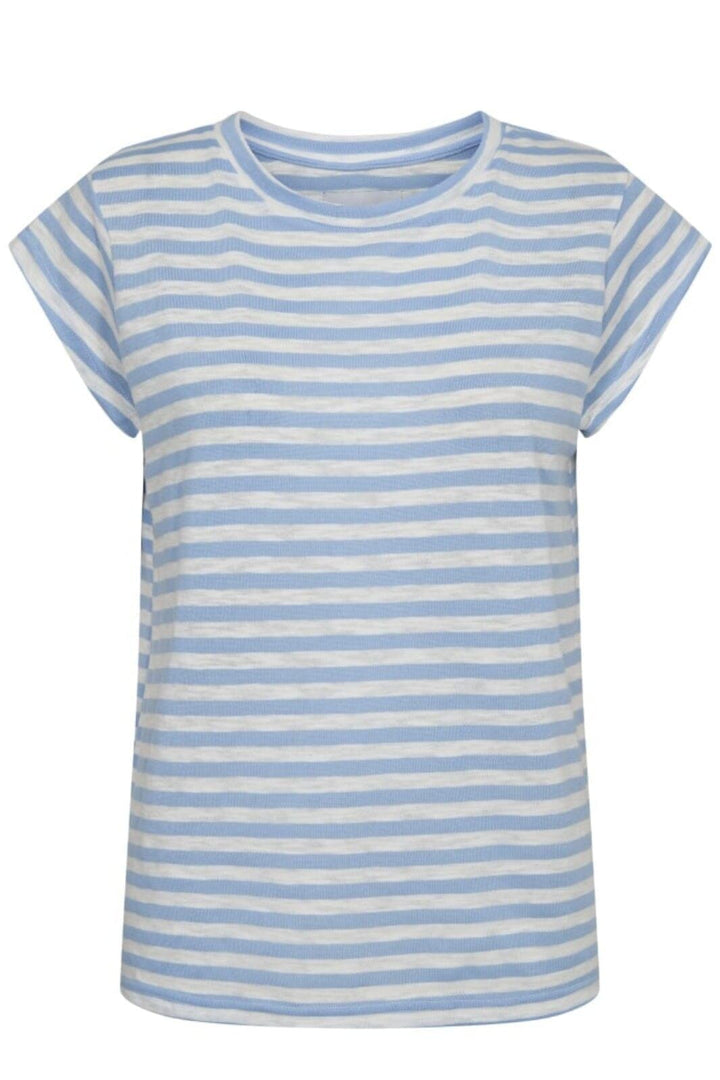 Forudbestilling - Liberte - Ulla-Stripe-Tshirt - Light Blue White Stripe T-shirts 