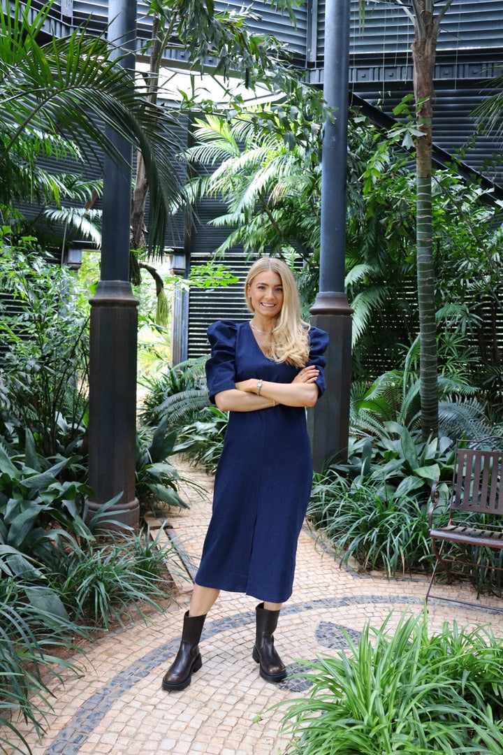 Liberte - Winnie Asta Vneck Dress 22347 - Blue Denim