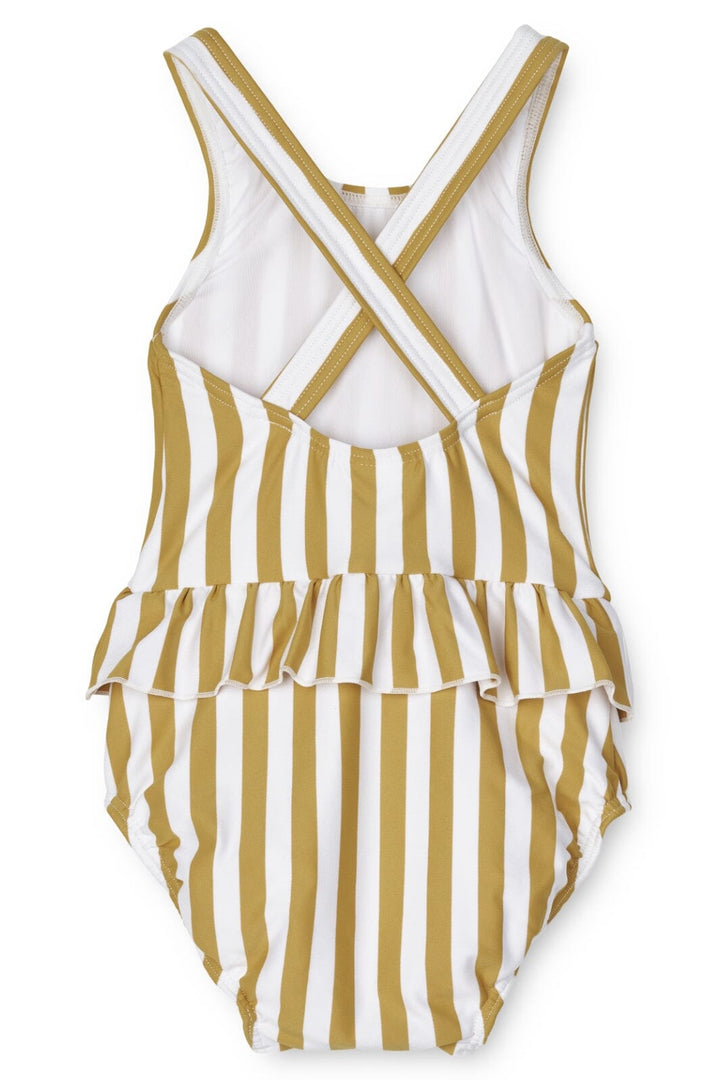 Liewood - Amina Baby Printed Swimsuit - Stripe Yellow Mellow / White Badedragter 