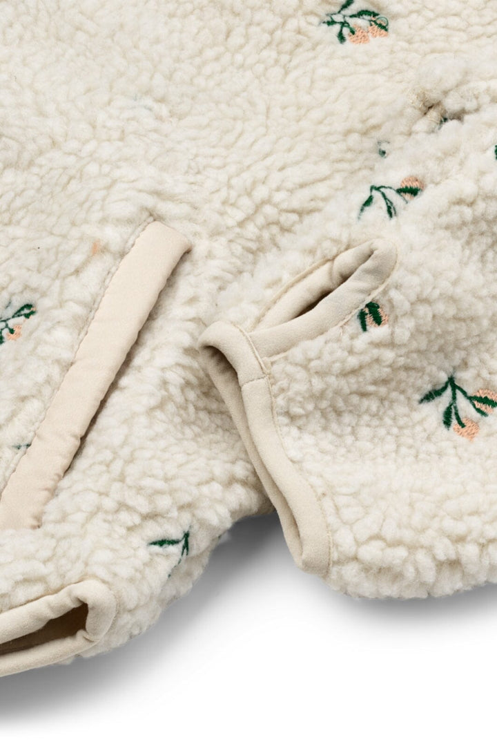 Liewood - Mara Pile Embroidery Jacket With Ears - Peach / Sandy Embroidery Fleece jakker 