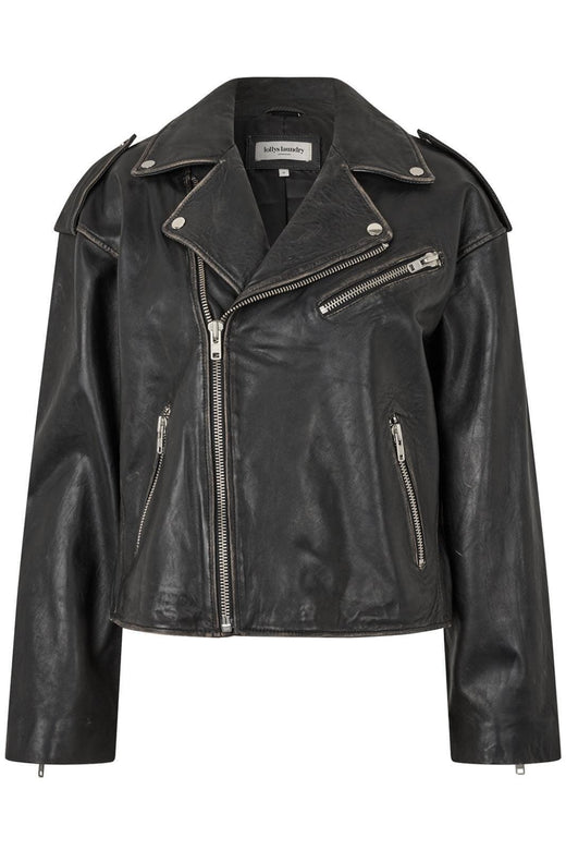 Forudbestilling - Lollys Laundry - Lilll Leather Jacket - 99 Black Jakker 