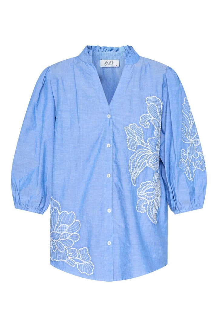 Love & Divine - Love1448 19334 - 402 - Blue / Cream Skjorter 
