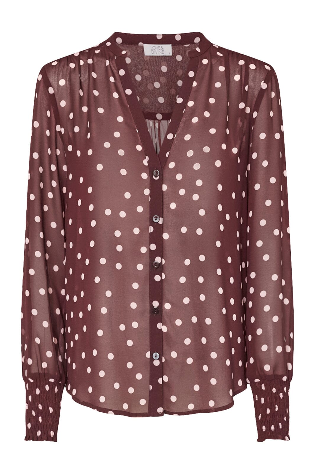 Love & Divine - Love407-9 19278 - 803 - Bordeuax/Dot Skjorter 