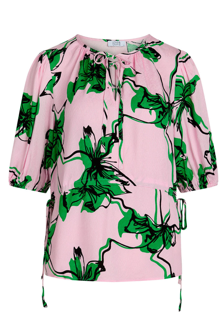 Love & Divine - Love819 Shirt - Pale Pink/Green Bluser 