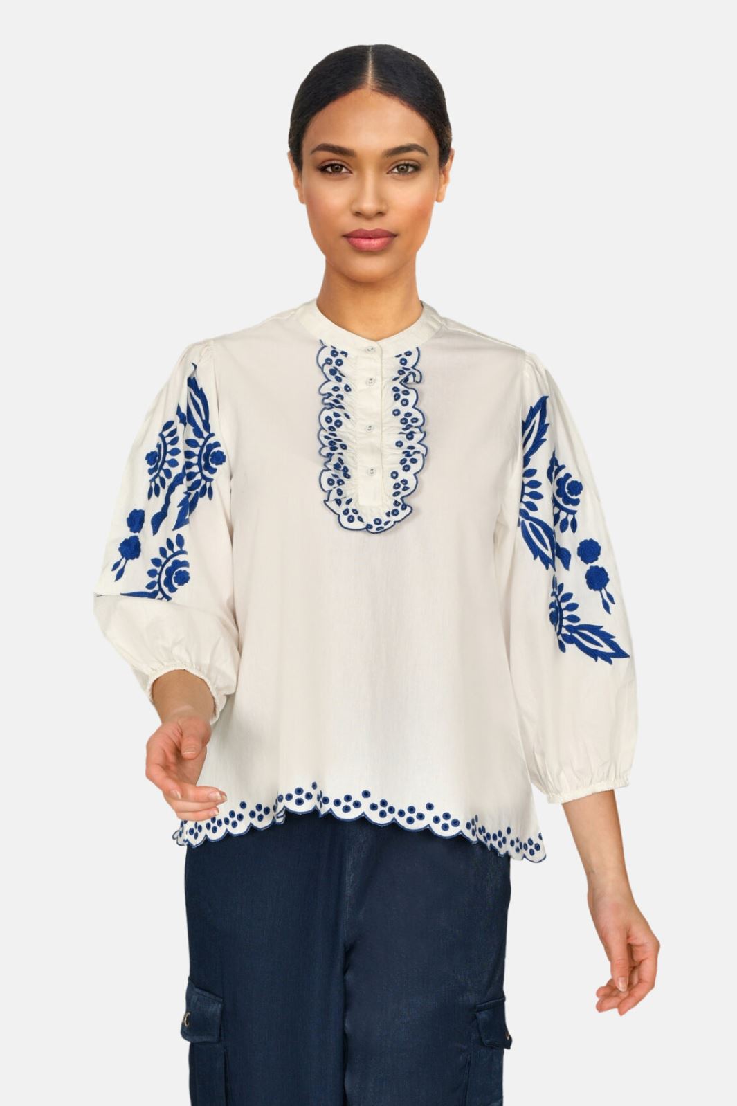 Love & Divine - Love968 - 802 Cream/Blue Bluser 