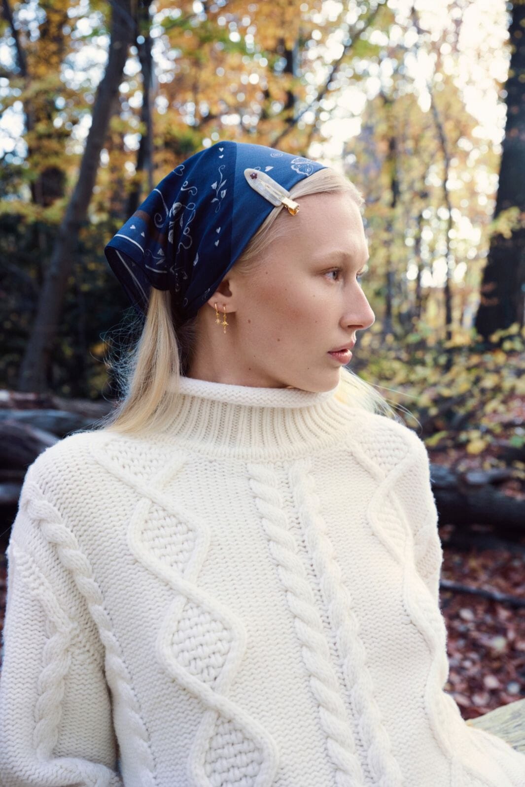 Maanesten - Olena Scarf 53x53 Navy - 4259 Tørklæde 