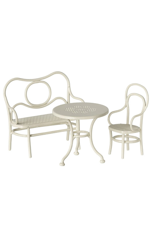 Maileg - Cafésæt, Mus, Lille - Råhvid - Mouse Furniture Legetøj 