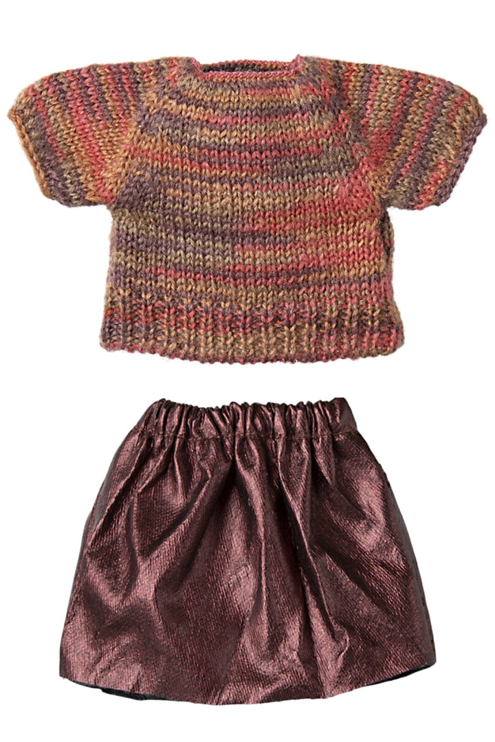 Maileg - Nederdel Og Strikket Bluse, Mor Mus - Mum/Dad Mouse Legetøj 