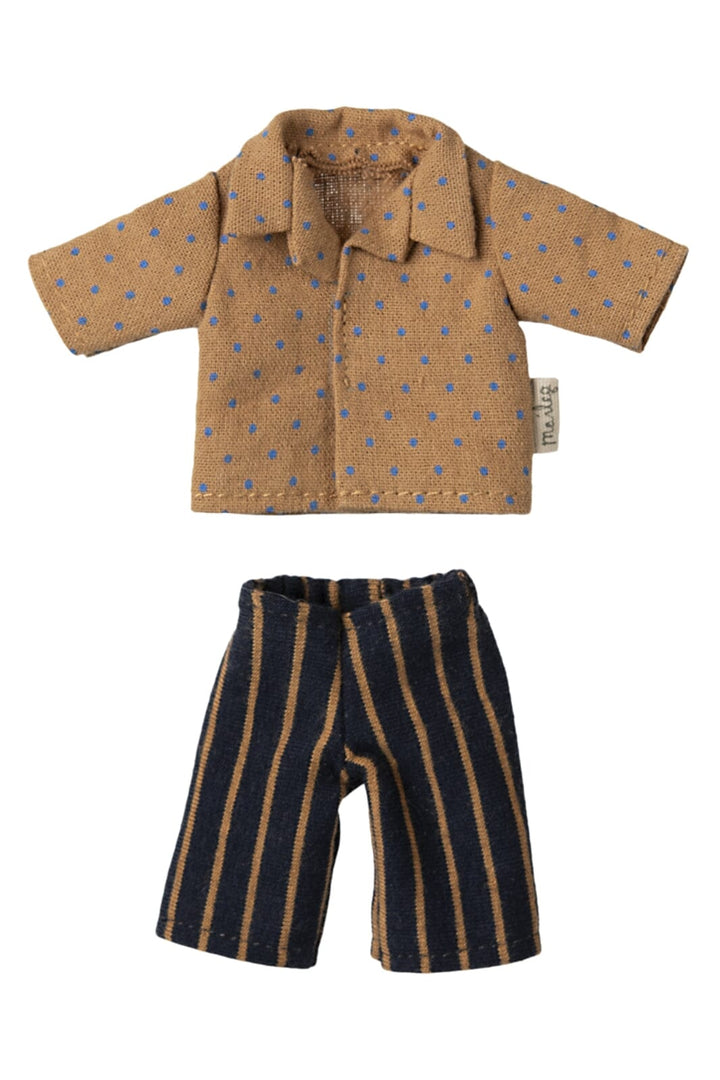 Maileg - Skjorte Og Stribede Bukser, Far Mus - Mum/Dad Mouse Legetøj 