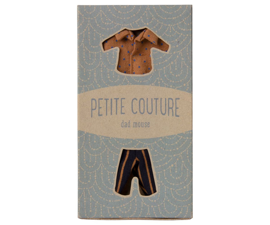 Maileg - Skjorte Og Stribede Bukser, Far Mus - Mum/Dad Mouse Legetøj 